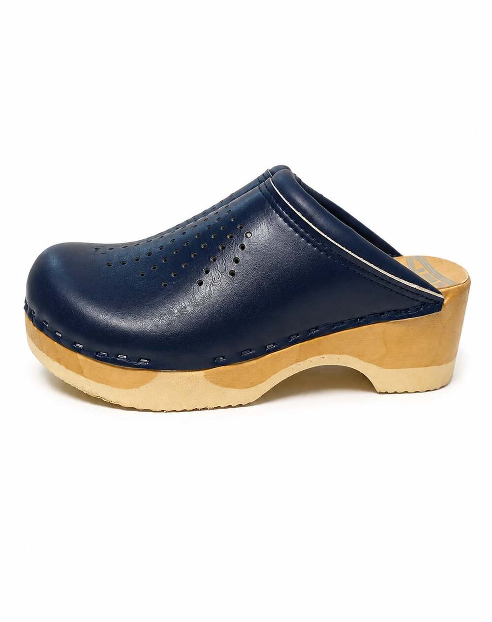 Sven Swedish Clogs Perforated Leather Clogs in Black